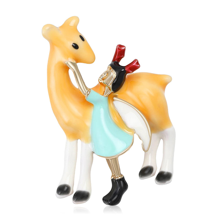 Alloy Enamel Cartoon Girl Brooch Pin For Clothing Decoration