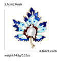 Alloy Enamel Pearl Leaf Brooch For Fresh Apparel Accessories view 6