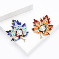 Alloy Enamel Pearl Leaf Brooch For Fresh Apparel Accessories view 2