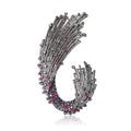 Alloy Rhinestone Wave Brooch Pin For Women's Blazers And Coats view 5