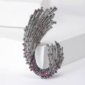 Alloy Rhinestone Wave Brooch Pin For Women's Blazers And Coats view 2