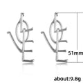 Exaggerated LOVE Letter Long Stud Earrings, Fashion Street Style Statement Ear Jewelry For Women view 5
