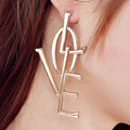 Exaggerated LOVE Letter Long Stud Earrings, Fashion Street Style Statement Ear Jewelry For Women view 4