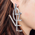 Exaggerated LOVE Letter Long Stud Earrings, Fashion Street Style Statement Ear Jewelry For Women view 2