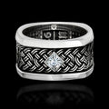 Personalized Twist Texture Alloy Electroplated Rhinestone Ring, Popular Unisex Fashion Finger Jewelry view 2