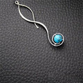 Simple Vintage Turquoise Long Drop Earrings, Fashion Statement Dangle Ear Jewelry view 4