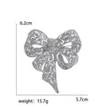 Metal Alloy Rhinestone Bow Brooch Pin For Vintage Garment Accessories view 5