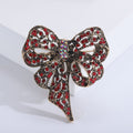 Metal Alloy Rhinestone Bow Brooch Pin For Vintage Garment Accessories view 3