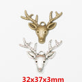 Zinc Alloy Deer Head Charm Pendant for DIY Necklace Bracelet Jewelry Making view 1