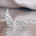 Elegant Wing Shaped Micro Pave Zircon Stud Earrings For Women Versatile Fashion Jewelry view 3