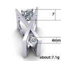 Fashion Punk X Shape Ring With Cubic Zirconia Nightclub Style Finger Jewelry view 4