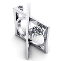 Fashion Punk X Shape Ring With Cubic Zirconia Nightclub Style Finger Jewelry view 3