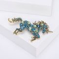 Alloy Rhinestone Unicorn Lapel Pin For Fashion Clothing Accessories Brooch view 5