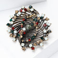 Vintage Alloy Red Green Brooch Pin For Anti Exposure Clothing view 2