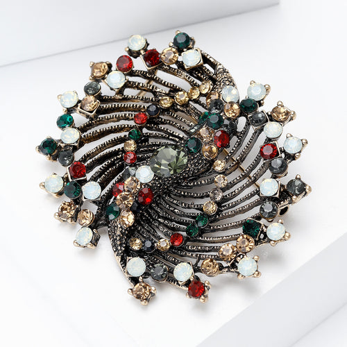 Vintage Alloy Red Green Brooch Pin For Anti Exposure Clothing