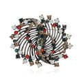 Vintage Alloy Red Green Brooch Pin For Anti Exposure Clothing view 1