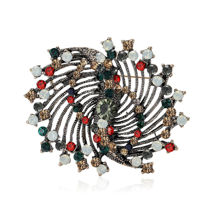 Vintage Alloy Red Green Brooch Pin For Anti Exposure Clothing