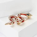 Alloy Rhinestone Snake Brooch Pin For Coats And Jackets view 3