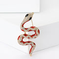 Alloy Rhinestone Snake Brooch Pin For Coats And Jackets view 2