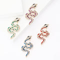 Alloy Rhinestone Snake Brooch Pin For Coats And Jackets view 1