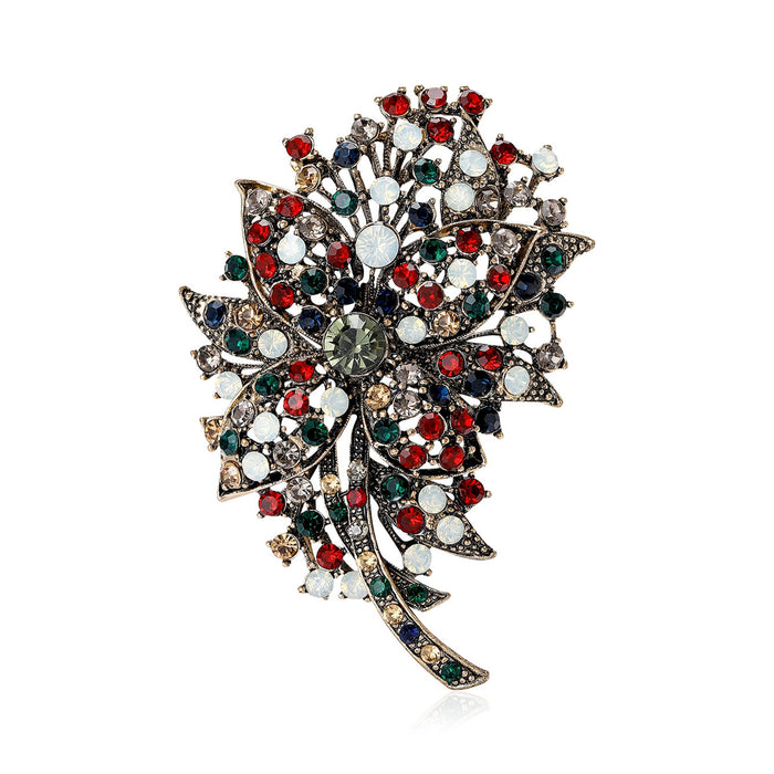 Electroplated Alloy Rhinestone Vintage Brooch Pin For Fashion Accessories