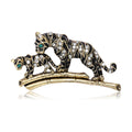 Metal Alloy Tiger Animal Brooch For Elegant Apparel Decoration view 1