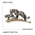 Metal Alloy Tiger Animal Brooch For Elegant Apparel Decoration view 5