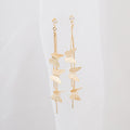 Vintage French Long Tassel Butterfly Alloy Rhinestone Drop Earrings For Women Elegant Statement Earrings view 1