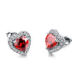 Simple Cute Heart Zircon Stud Earrings For Women, European American Versatile Ear Jewelry view 4