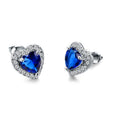 Simple Cute Heart Zircon Stud Earrings For Women, European American Versatile Ear Jewelry view 3