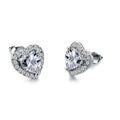 Simple Cute Heart Zircon Stud Earrings For Women, European American Versatile Ear Jewelry view 7