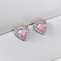 Simple Cute Heart Zircon Stud Earrings For Women, European American Versatile Ear Jewelry view 11