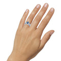 Vintage Women Ring With Blue Zircon Stone, European Style Versatile Fashion Jewelry view 4