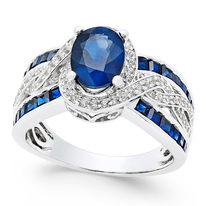 Vintage Women Ring With Blue Zircon Stone, European Style Versatile Fashion Jewelry