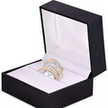 Tri Color Plated Geometric Line Micro Pave Cubic Zirconia Ring Women's Fashion Jewelry view 3