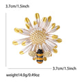 Alloy Enamel Bee Daisy Brooch Pin For Women's Apparel Decoration view 6
