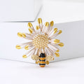 Alloy Enamel Bee Daisy Brooch Pin For Women's Apparel Decoration view 3