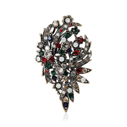 Vintage Alloy Rhinestone Brooch Pin For Fashion Garments And Lapels