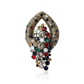 Alloy Rhinestone Vintage Brooch With Red Green Stones For Women's Clothing view 1