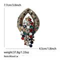 Alloy Rhinestone Vintage Brooch With Red Green Stones For Women's Clothing view 5