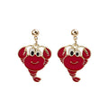 925 Silver Needle Korean Cute Cartoon Asymmetric Crab Hot Pot Cloud Fan Earrings For Women view 5