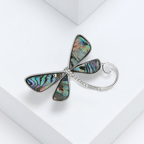 Natural Shell Dragonfly Brooch Pin For Coats Cardigans And Dresses