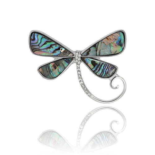 Natural Shell Dragonfly Brooch Pin For Coats Cardigans And Dresses