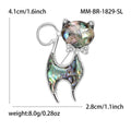 Alloy Abalone Shell Cat Brooch Pin For Women's Apparel Decoration view 5
