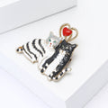 Alloy Enamel Couple Cat Brooch For Women's Apparel view 3