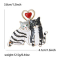 Alloy Enamel Couple Cat Brooch For Women's Apparel view 5