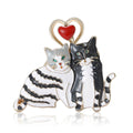 Alloy Enamel Couple Cat Brooch For Women's Apparel view 1