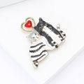 Alloy Enamel Couple Cat Brooch For Women's Apparel view 4