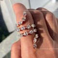 Creative Long Line Swirl Design Women Ring With Zircon, Fashion Statement Finger Jewelry view 5