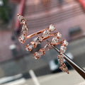 Creative Long Line Swirl Design Women Ring With Zircon, Fashion Statement Finger Jewelry view 4